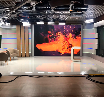 Painel de LED no estúdio do Canal Rural